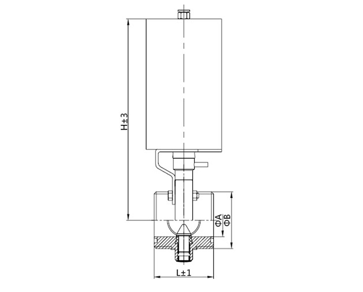 Sanitary Pneumatic Thread Butterfly Valve